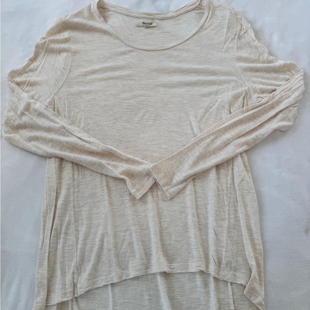 Madewell Light Cream Long Sleeve Women's Top Size Large